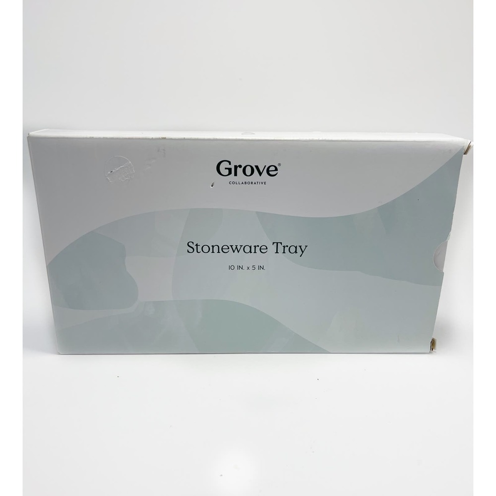 Grove Collaborative White Ceramic 9.5" x 4.75" Sink Side Stoneware Tray Open Box